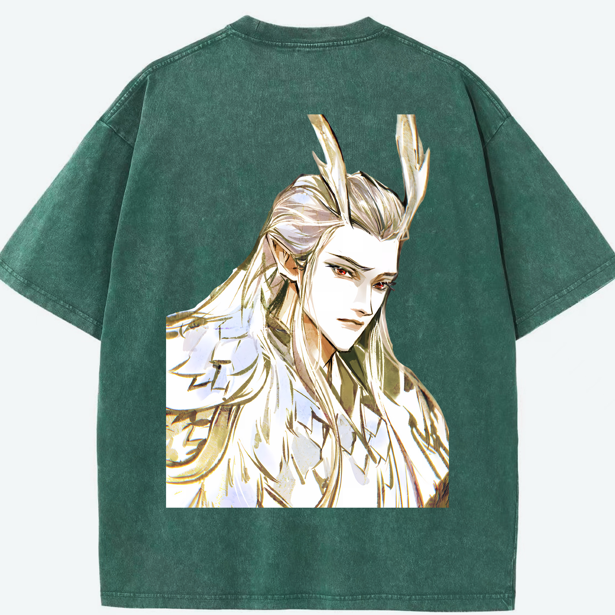 （画像用） Ne Zha 2 ナタ 魔童の大暴れ 綿100% ヴィンテージ風 半袖Tシャツ（背面プリント）